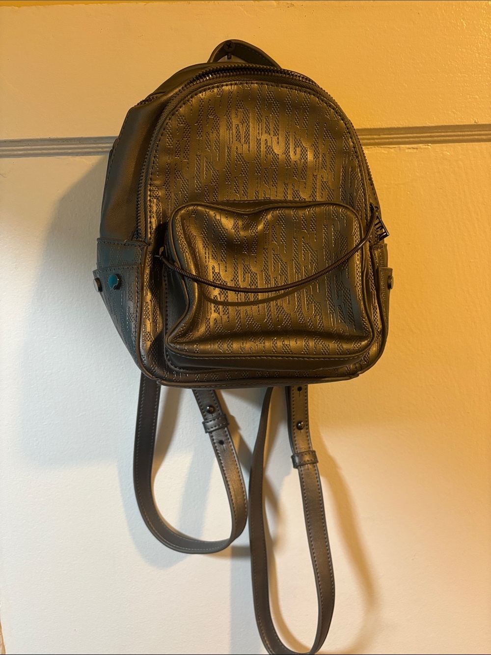 Juicy Couture Black Mini Logo-Embossed Backpack